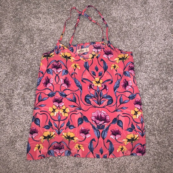 Hollister Pink Multicolor Floral Blouse size S - Picture 4 of 10